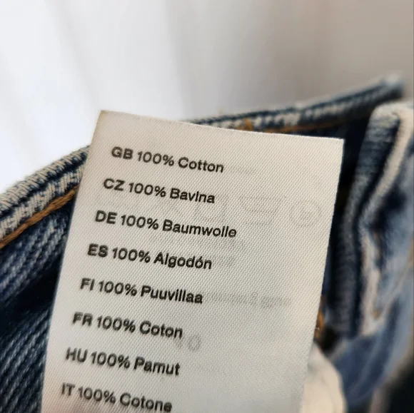 WEEKDAY Medium Blue Wash Denim Classic Essential Jean Skirt 40/8 - Picture 6 of 6